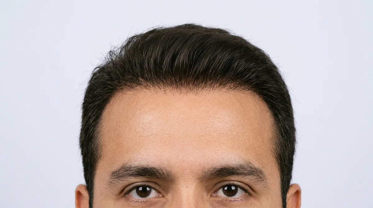 The same hairline rebuilt with a soft irregular leading edge